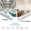 V-formad 2ft 3ft 4ft 5ft 6ft 8ft Cooler Door Led Tubes T8 Integrerade dubbelsidiga lampor 85-265V glödlampor Lager i USA