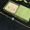 Vintage Love Diamond Bracelets Double Letter Pearl Charm Bracelets Women Crystal Chain Bangle For Party Date With Gift Box