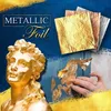 9x9cm 100 Sheets Practical Pure Shiny Gold Leaf For Gilding Funiture Lines Wall Crafts Handicrafts Decoration #50 Other Arts And2061