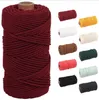 NewMacrame Cord Home Textil Färgad Bomull Rope Dekoration DIY Handvävt Tapestry Stickat Woolen Garment EWB7124