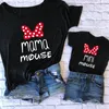 MAMA and mini Family Matching clothes Outfits Cotton kawaii bow tshirt mommy and me clothes Tops baby girl clothes matching outfits