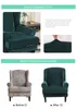 Wing back Chair Cover Velvet Spandex Winback Sofa fundas para sofás 211105