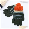 Five dita guanti Cappelli di guanti, sciarpe alla moda aessories Inverno mantieni guanti a strisce jacquard a maglia mti color mti guanti outdoo