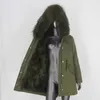 BLUENESSFAIR Cappotto di pelliccia reale impermeabile Lungo Parka Giacca invernale Donna Collo di pelliccia di procione naturale Capispalla Streetwear Warm 211007