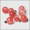 Charms Risultati dei gioielli Componenti Pietra naturale Quarzo rosa Opale Occhio di tigre Turchese Forma a sfera Pendenti in cristallo nero bianco per collana