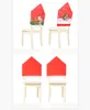 Kreskówka Santa Snowman Drukuj Christmas Chair Cover Wymienny Zmywalny Siedzenia Stołek Zakryty Powrót Pokrywa Nowy Rok Xmas Dinner Party Supplies HH0023