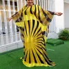 Abbigliamento etnico 2022 Giallo Grande Abito estivo in chiffon Donne africane Dashiki Moda Dot Plus Size Abiti 2 Set Robe Africaine Femme Vestiti