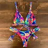 Bikini Set Women Swimwear Push Up Swimsuit Top Solid Bottom Print Brazilian Biquini Bathing Suit Swim Wear Beach 210702