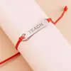 Charm Bracelets Creative Simple Stainless Steel Teach Bracelet Blessing Card Woven Rope Chain Gift For Teacher From Students Teach7952475