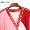 Mode Designer Runway Dress Spring Summer Women Dress V Neck Batwing Sleeve Plus Storlek Lös semester Maxi Klänningar 210524