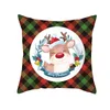 Jul Röd Grön Plaid Pillowcase Santa Claus Peach Skin Pillow Cushion Hem Pillowslip Decorations 10 stilar JJB11240