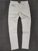 Дизайнерские дизайнерские джинсы Mens Thin Design White Men Denim Zipper Marink