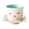 Cups Saucers Kawaii Ceramic Cup Fashion Vintage Japanese Camping Luxury Coffee Tea Funny Creative Tazzine Caffe Breakfast OB50BD