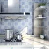 Window Stickers Classic 3D Plaid Wallpaper Cartoon Kitchen Desktop Waterproof Bedroom Cabinet Home Decor