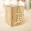 Kerst kaarshouder 9 * 7 * 7cm mini houten kandelaar decoratie patroon van rendier boom theelichthouder voor xmas home decor hout gemaakt DHL / FedEx levering