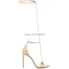 Fashion Summer Hollow Out Buckle Strap Gold Sandals Open Toe Thin High Heels Cool Pumps T-strap Woman Party Dress Shoes