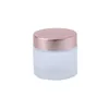 Frosted Clear Glass Jar Cream Bottle Cosmetic Container with Rose Gold Lid 5g 10g 15g 20g 30g 50g 100g Packing Bottles for Lotion Lip Balm