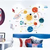 Cartoon solar system planets wall sticker child kids room home decoration mural removable wallpaper bedroom nursery stickers 210615