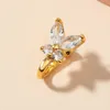 2021 Shiny Kristall Schmetterling Gefälschte Piercing Nase Ringe Punk Kreative Nicht Piercing Clip Nase Ring Ohr Clip Nase Manschette Körper schmuck