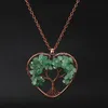 tree of Life Necklaces Wire Natural Stone Beads Chakra Heart Pendant Necklace for Women Children Fashion Jewelry Will and Sandy