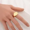 Ring Ethiopia Dubai 24 K Fine solid Gold GF Arab adjusable Rings Resizable Plane Figure Women/Adolescent Jewelry Halloween