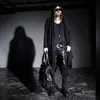 Мужские куртки S-4XL Мужская мода мода стильный авангард темный панк капюшон длинный черный мыс кардиган куртка вязаное пальто одежда
