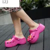 Summer Women Platform Garden Sandals Cartoon Fruit Slippers Slip On For Girl Beach Shoes Fashion Slides Outdoor Y0412