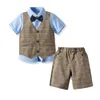 Baby Boy Battesimo Suit Set Toddler Birthday Party Gift Tuxedo Infant Shirt Vest Pantys Abbigliamento Gentleman Outfit 3Pcs 210615