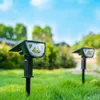 43LED Lumière De Paysage Solaire Avant Arrière Vers Le Haut Lampe De Décoration De Jardin Étanche RVB - Blanc