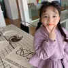 Пальто Детские Девушки Корейский стиль Parkas Мода Дети Девушка Принцесса Вечеринка Одежда Детская Прекрасная Сплошная Цветовая одежда Пальто