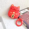 Adorável Lucky Cat Fone de Ouvido para Airpods Pro Apple Air Pods 1 2 Cartoon Silicone Headphone Capa protetora