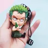 Anime One Piece Portachiavi Rufy Sanji Nami Zoro Chopper Frank Robin Action PVC Figure Da Collezione Modello Portachiavi Ciondolo Giocattolo