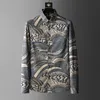 Men's Casual Shirts Business Italy Slim Dress Shirt Social Party Banquet Men Camisas Luxury Print Flower Long Mouwen