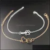 Bangle Bracelets Jewelry Hollow Pet Paw Footprint Gold Plated Metal Bracelet Drop Delivery 2021 Tpun0