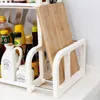 Double couche Spice Jar Rack Étagère de rangement Garde-manger Armoire de cuisine Porte-placard