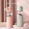 Water Bottle with Sleeve Creative Cute Insulated Glass Milk Juice Coffee Cup bottle Eco Friendly Drinkware 211122