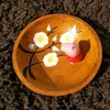Papel de regalo 2 uds. Tazón de frutas secas de madera pintado a mano decoración Mediterráneo americano caja de embalaje de escritorio creativa plato decorativo