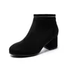 Botas Moda Luxo Mulheres Modernas Tamanho 11 Plush Warm Pluxh Leather Winter tornozelo preto Sapatos de outono 2021
