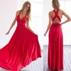 Sexig röd klänning Kvinnor Multiway Wrap Convertible Boho Maxi Klänning Kvinna Party Club Bandage Klänningar Bridesmaids Infinity Long Robe 210507