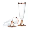 6st / set Engångsrödvin glas plast champagne flöjter glasögon cocktail goblet bröllopsfest leveranser bar dricka kopp 150ml