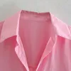 Sommer Frauen Rosa Popeline Einfache Bluse Weibliche Lange Hülse Hemd Büro Dame Lose Tops Blusas S8823 210430