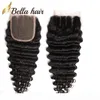Bella Hair 8a 826in Brazylijskie zamykanie włosów głębokie fala HD Wstępnie rozluźnione dziewicze włosy naturalny kolor fale
