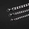 Eueavan Stainless Steel Basic Chains Necklace 10pcs Curb Cuban Link Chain Chokers Solid Metal Whole Accessories