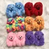 2021 Nieuwste Stlye Teddybeer Baby Slipper Warm Bont Voor Jongen En Meisje Pak 1-5 Jaar Oud kids Slaapkamer Indoor Slides Y0902