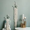 Pentagram Star Macame Wall pendurado tape￧aria DIY Decora￧￣o de casa tecida para o quarto Boho Tapestry pendurado