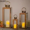 Candle Holders Nordic Gold Holder Metal Large WindProof Wind Lamp Wedding Centerpieces Candlestick Crystal Candelabra Lantern