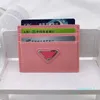 Modedesign triangel märke korthållare kredit plånbok läder pass täcker ID Business Mini Pocket Travel för män Kvinnor Purse 308E