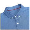 Erkek Mavi Denim Kot Gömlek Marka Uzun Kollu Slim Fit Pamuk Kot Erkekler Chemise 100% Yıkanmış Pamuk Kovboy Giyim 210522