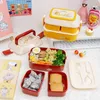 TUUTH Microwave Kids Lunch Box Cute Student Office Bento Large Capacity Food Storage with Independent Cutlery 210818