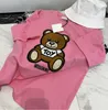 T-shirts de moda infantil 2022 nova chegada camisetas de manga curta tops meninos meninas crianças casuais letras impressas com estampa de urso camisetas pulôver tamanho grande 100-140cm